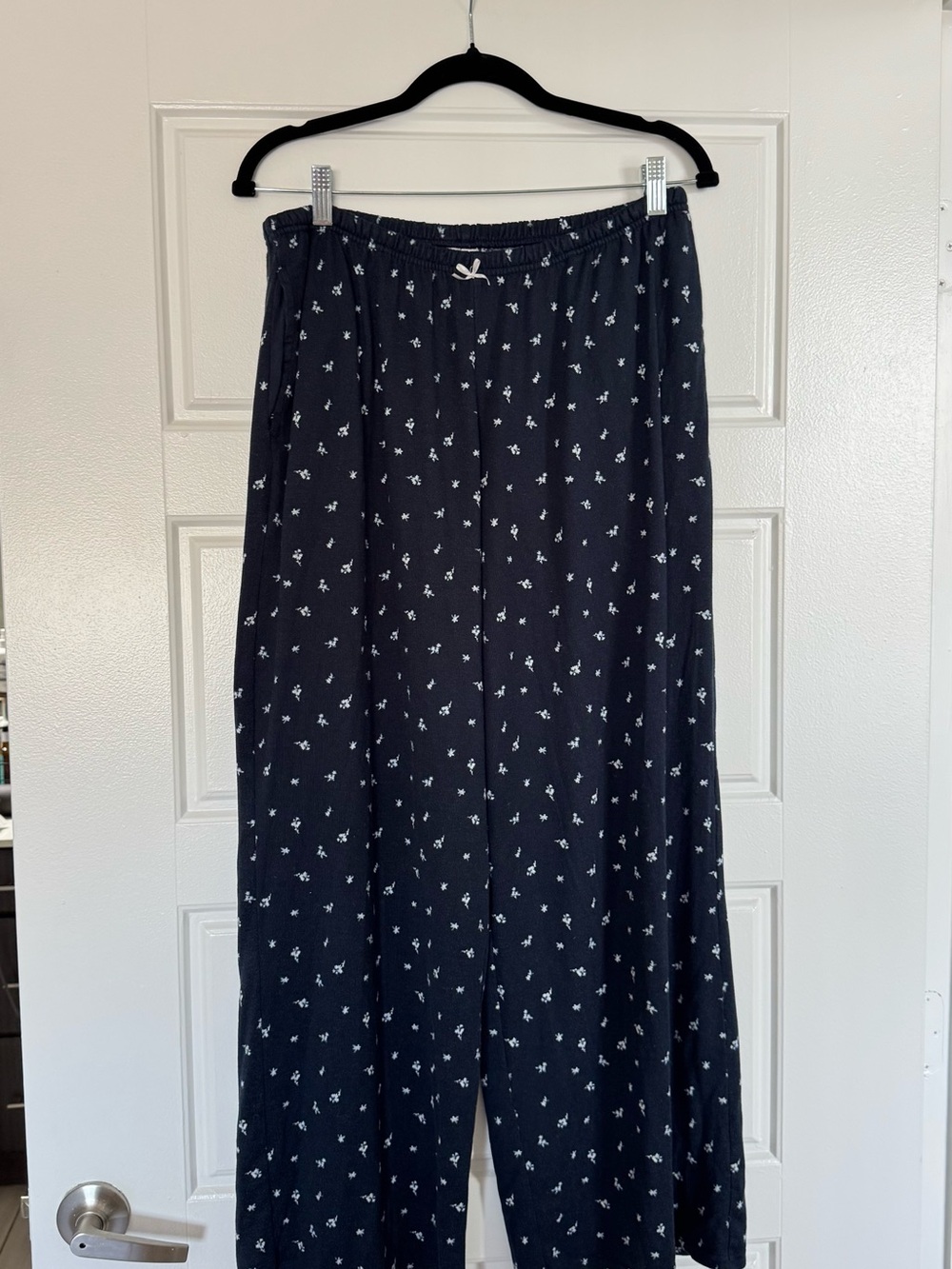 Hollister Navy Maxi Skirt with White Floral Print